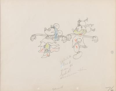 Lot #643 Mickey and Minnie Mouse production drawing from Mickey's Mellerdrammer Production Drawing - Image 1