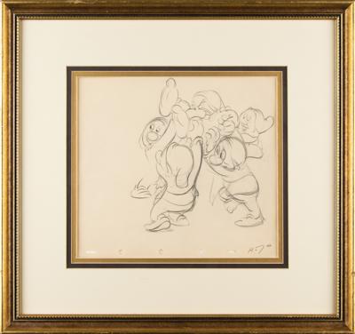 Lot #662 Sleepy, Happy, Sneezy, Bashful, and Grumpy production drawing from Snow White and the Seven Dwarfs Production Drawing - Image 2