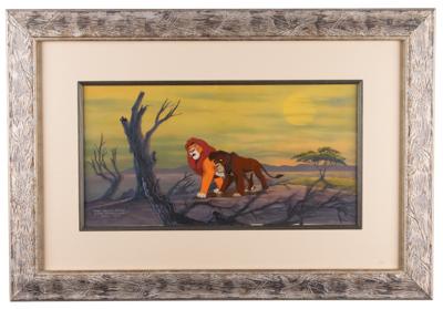 Lot #803 Simba and Scar production key master background set-up from The Lion King II: Simba's Pride Production Key Master Background Set-Up - Image 2
