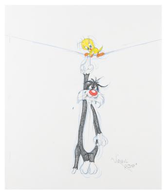Lot #823 Tweety and Sylvester original drawing by