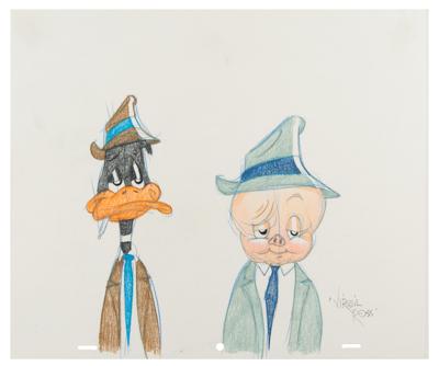 Lot #828 Daffy Duck and Porky Pig original drawing