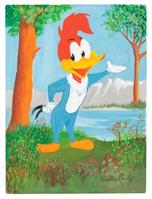Lot #847 Woody Woodpecker original painting by Walter Lantz Painting - Image 1