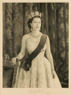 Lot #166 Queen Elizabeth II Signed Photogravure Portrait - Image 1