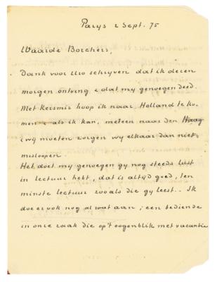 Lot #410 Vincent van Gogh Autograph Letter Signed - Image 1