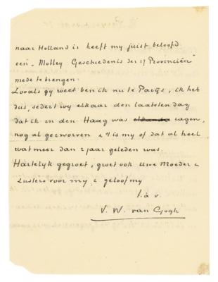 Lot #410 Vincent van Gogh Autograph Letter Signed - Image 2