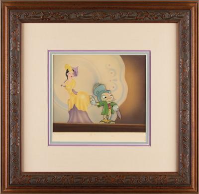 Lot #718 Jiminy Cricket production cel set-up from Pinocchio - Image 2