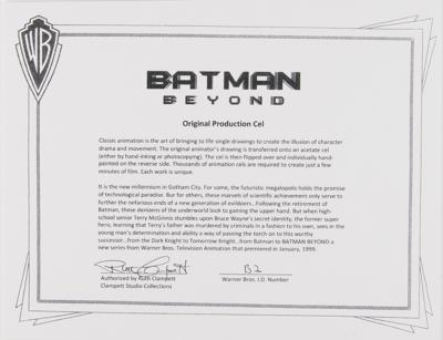 Lot #842 Batman production cel from Batman Beyond Production Cel - Image 2