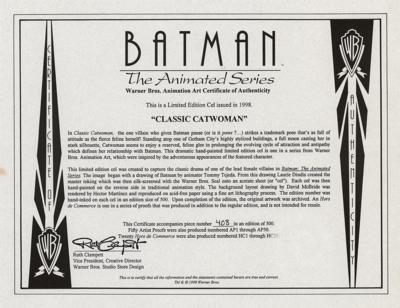 Lot #841 Catwoman multi-signed limited edition cel from Batman: The Animated Series - Image 3