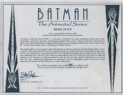Lot #840 Batman and Mr. Freeze limited edition cel from Batman: The Animated Series - Image 3
