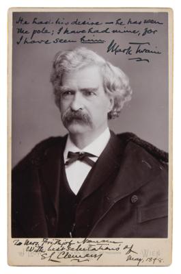 Lot #3026 Samuel L. Clemens Signed Photograph