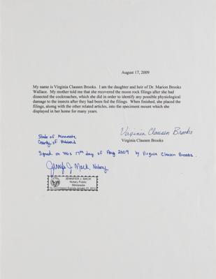 Lot #3032 Apollo 11 Lunar Soil Experiment (Cockroaches, Slides, and Post-Destructive Testing Specimen) - Image 18