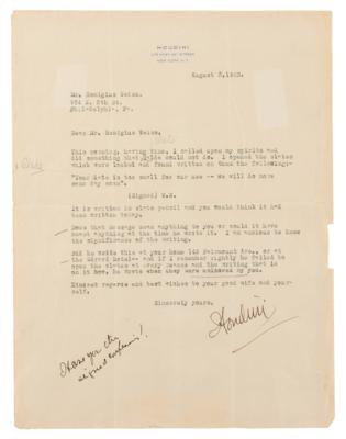 Lot #3041 Harry Houdini Typed Letter Signed