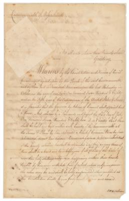 Lot #3001 John Hancock Document Signed