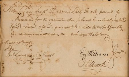 Lot #177 Oliver Ellsworth: Ellsworth orders payment to a captain for raising 