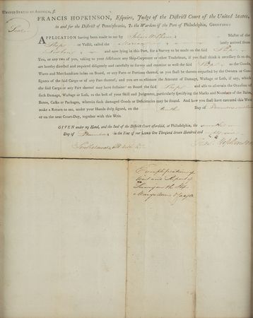 Lot #67 Francis Hopkinson Document Signed - Image 3