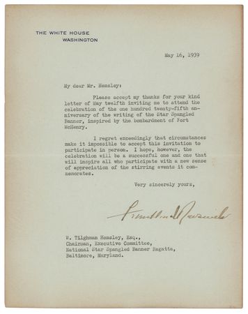 Lot #12 Franklin D. Roosevelt: Rare FDR letter on the 