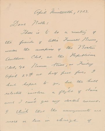 Lot #501 Katherine Lee Bates Autograph Letter Signed - Image 1