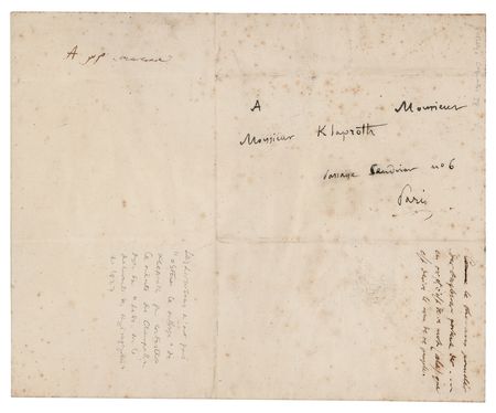 Lot #101 Jean Francois Champollion: The Rosetta Stone translator writes to one of his fiercest rivals: 