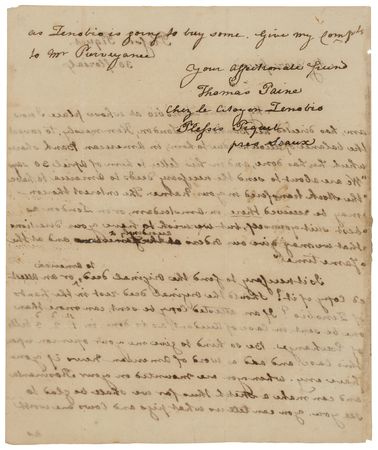 Lot #103 Thomas Paine Autograph Letter Signed - Image 2