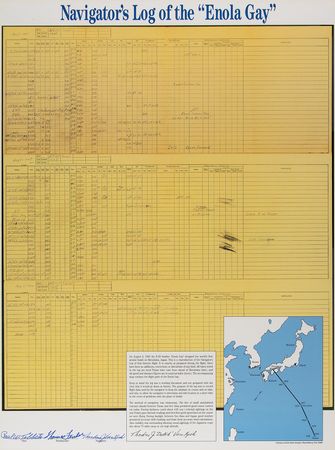 Lot #335 Enola Gay: Tibbets, Ferebee, Van Kirk Signed Print - Image 1