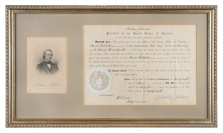 Lot #10 Andrew Johnson Document Signed - Image 1
