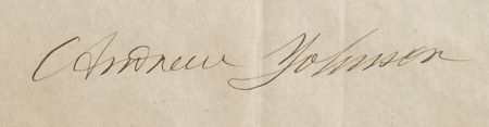 Lot #10 Andrew Johnson Document Signed - Image 3