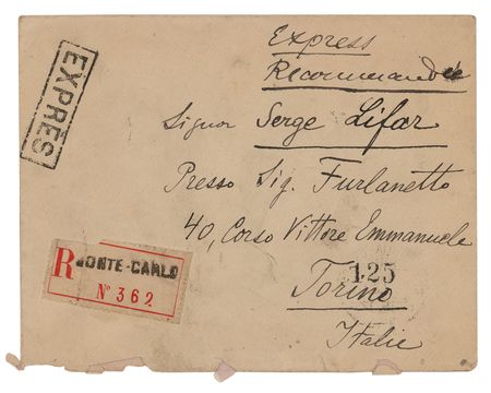 Lot #717 Sergei Diaguilev Signed Mailing Envelope - Image 2