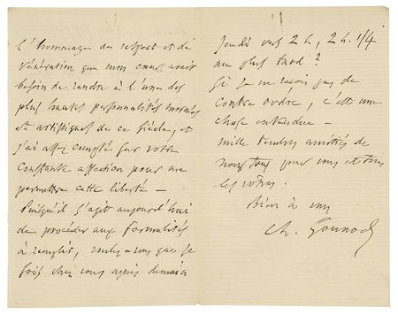 Lot #600 Charles Gounod Autograph Letter Signed - Image 2