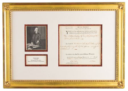Lot #65 Samuel Adams Document Signed - Image 1