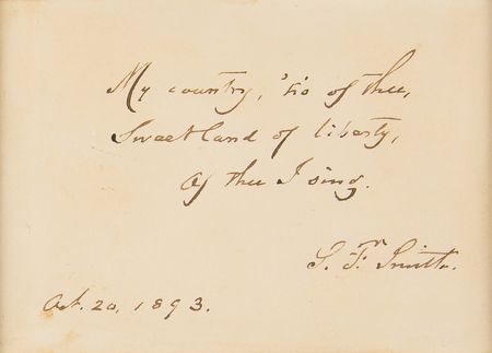 Lot #566 Samuel Francis Smith Autograph Quotation Signed - Image 2