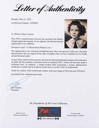 Lot #789 Shirley Temple Signed Photograph - Image 2