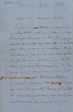 Lot #417 Jean-Francois Millet Autograph Letter Signed - Image 1