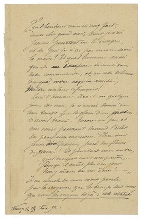 Lot #414 Emile Galle Autograph Letter Signed - Image 1