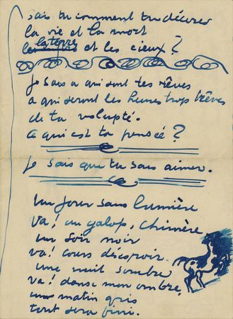 Lot #424 Kees van Dongen Handwritten Letter with Sketches - Image 2