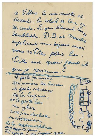 Lot #424 Kees van Dongen Handwritten Letter with Sketches - Image 3