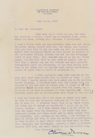 Lot #70 Clarence Darrow: Darrow?s defense of a boy murderer: 