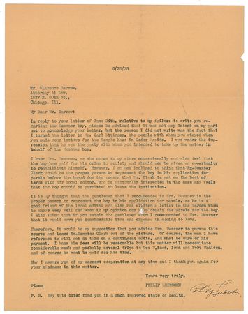 Lot #70 Clarence Darrow: Darrow?s defense of a boy murderer: 