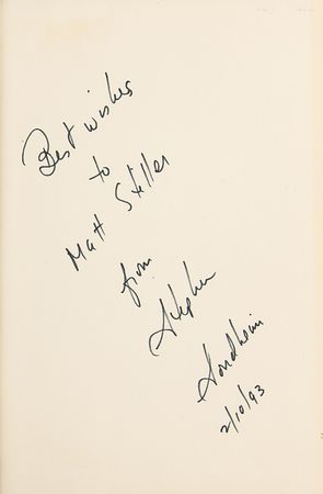 Lot #625 Stephen Sondheim Signed Book - Image 2