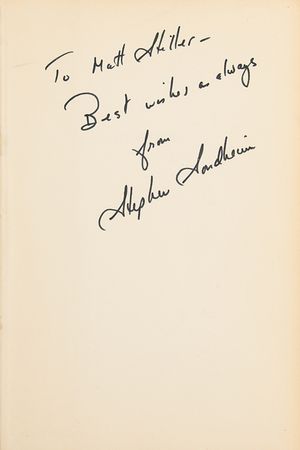 Lot #577 Stephen Sondheim Signed Book - Image 2