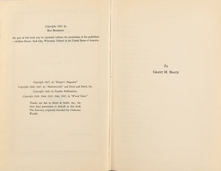 Lot #508 Ray Bradbury First Edition Book: 'Dark Carnival' - Image 3