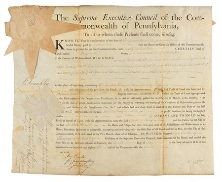 Lot #68 Benjamin Franklin Document Signed - Image 1