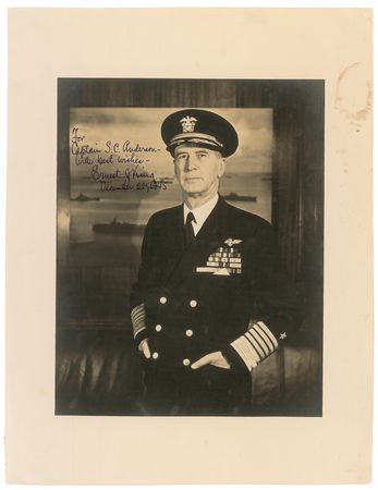 Lot #354 Ernest J. King Signed Photograph
