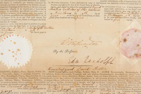 Lot #1 George Washington: President Washington approves passage for 