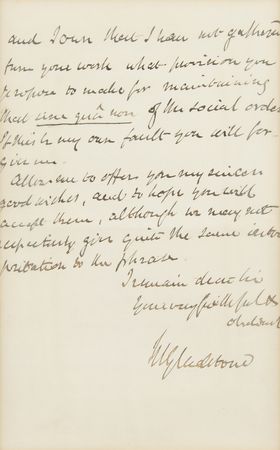 Lot #188 William Gladstone Autograph Letter Signed with Free Frank - Image 5