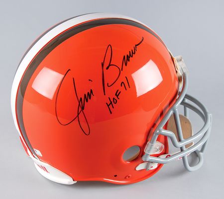 Lot #810 Jim Brown Signed Football Helmet - Image 1