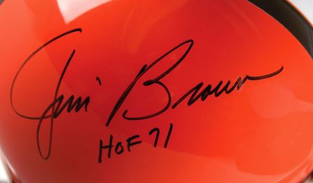 Lot #810 Jim Brown Signed Football Helmet - Image 3