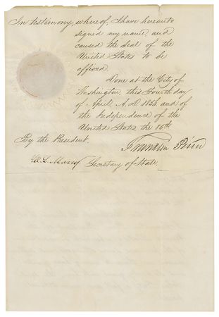 Lot #11 Franklin Pierce Document Signed as President - Image 1
