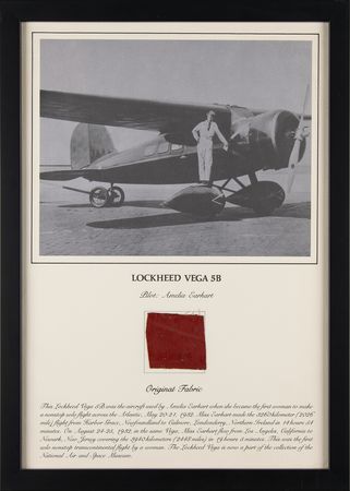 Lot #369 Amelia Earhart Lockheed Vega 5B Wing Fabric Fabric - Image 1