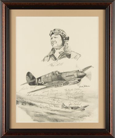 Lot #340 Flying Tigers Multi-Signed Print - Image 2