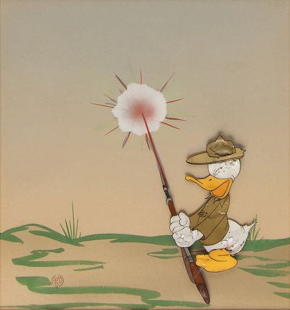 Lot #452 Donald Duck production cel from Donald Gets Drafted - Image 2